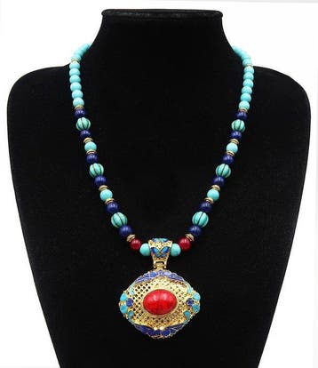 Lapis lazuli - Robijn - Howliet turquoise - Boeddhistische