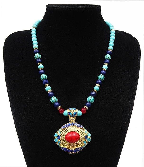 Lapis lazuli - Robijn - Howliet turquoise - Boeddhistische, Antiek en Kunst, Antiek | Boeken en Manuscripten