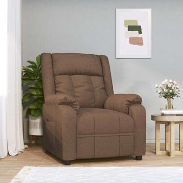 Verstelbare fauteuil bruin | Tweede kansje, pak die 35% k..., Huis en Inrichting, Gebruikt, Verzenden, 75 tot 100 cm, 75 tot 100 cm
