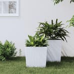 vidaXL Plantenbak met uitneembare bak rattan-look 21/32 L PP, Tuin en Terras, Verzenden, Nieuw