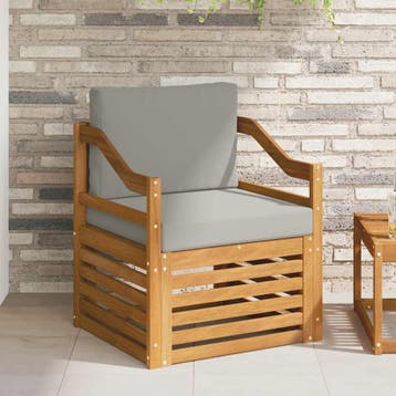 vidaXL Buiten bank set Massief Acacia Hout en Polyester, Verzenden, Nieuw