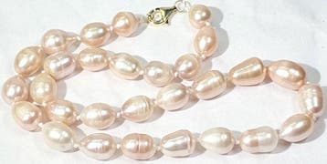 Natuurlijke parels, zoetwater, gouden reflecties - GROTE -