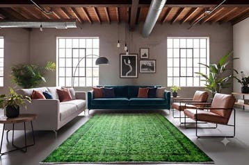 Groene vintage - Vloerkleed - 280 cm - 180 cm - met, Nieuw