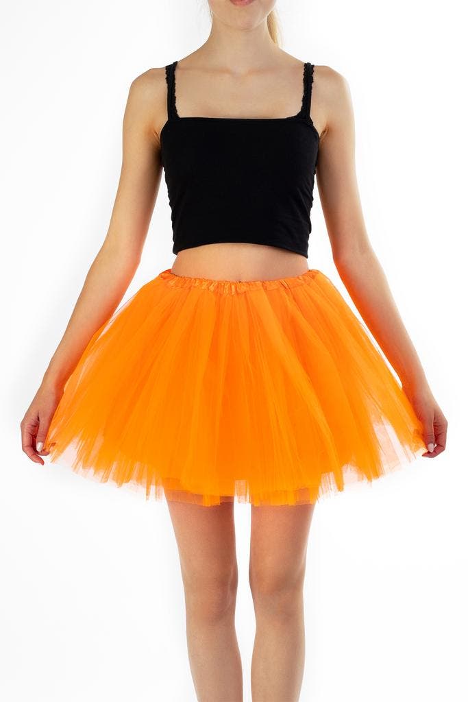 KIMU® Tutu Oranje Tule Rokje L XL XXL Fluoriserend Petticoat, Kleding | Dames, Carnavalskleding en Feestkleding, Nieuw, Ophalen of Verzenden