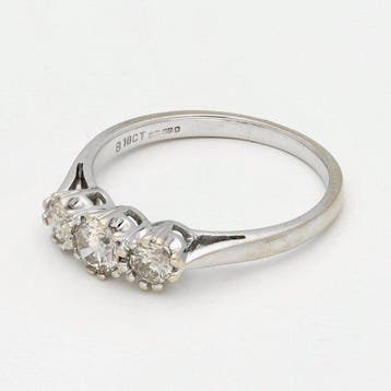 Bague - 18 carats Or blanc Diamant (Naturelle), Bijoux, Sacs & Beauté, Bagues