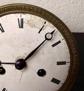 Uurwerk - Antiek Emaille, Messing - 1800-1850 - Klok Empire, Antiek en Kunst