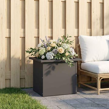 vidaXL Tuinplantenbak met led Zwart 30 x 40 x 30 cm Staal, Verzenden, Nieuw
