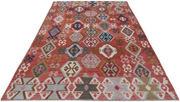 Handgeweven Designer Kelim – Afghan Design - Kelim - 300 cm, Huis en Inrichting, Nieuw