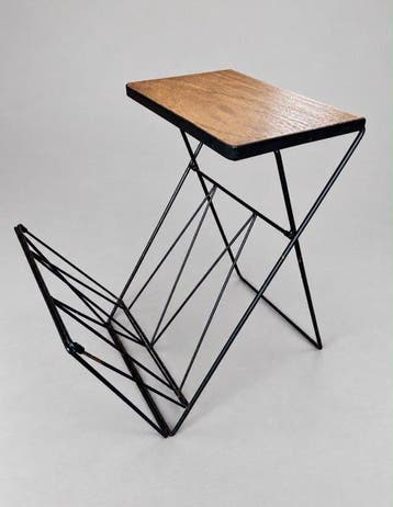 Porte-revues - Métal - Table dappoint vintage avec étagère
