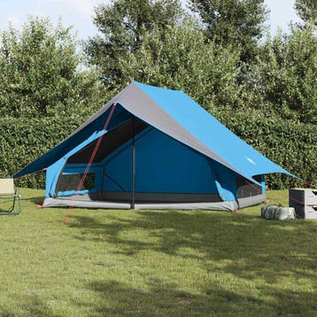 vidaXL Familietent met dak Blauw en Grijs 315 x 286 x 200 cm, Verzenden, Nieuw