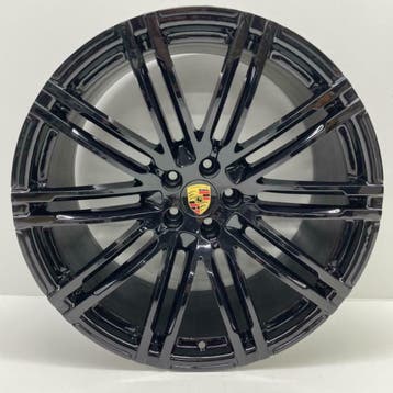 Porsche Macan ORIGINELE 21 Turbo III zwart hoogglans velgen, Ophalen, Velg(en)