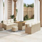 vidaXL Tuinbank Set met kussen met opslag 9 pcs Beige en, Verzenden, Nieuw