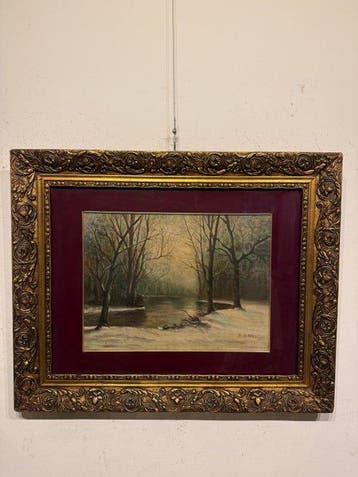 Italiaanse school (XX) - Paesaggio Innevato, Antiek en Kunst