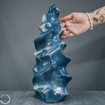 Indrukwekkende orka-achat-sculptuur uit Madagaskar – Zwaar