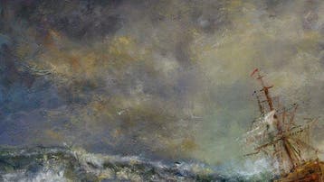 Van Romhaais (XX) - Escuela Holandesa - Tempestad en el Mar, Antiek en Kunst