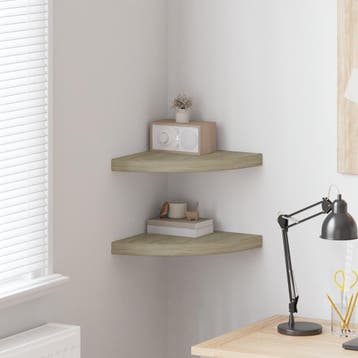 vidaXL Hoekschappen zwevend 2 st 35x35x3,8 cm MDF, Verzenden