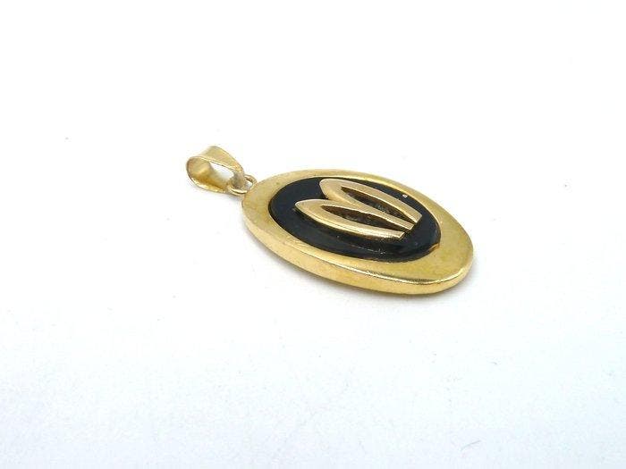 Hanger - 18 karaat Geel goud Onyx, Bijoux, Sacs & Beauté, Bijoux anciens