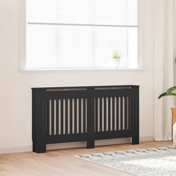 vidaXL Radiatorombouw 152x19x81,5 cm bewerkt hout zwart, Verzenden