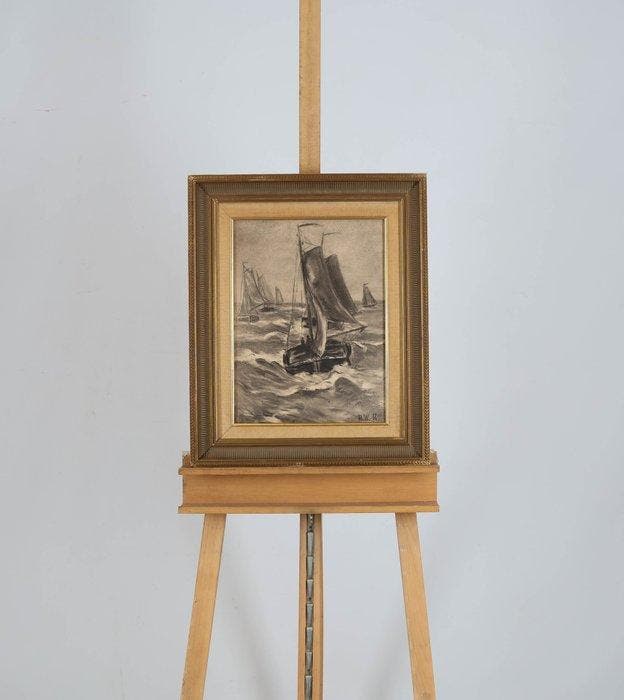 Hendrik Willem Mesdag (1831-1915) - Vissersschepen met volle, Antiek en Kunst, Kunst | Schilderijen | Klassiek