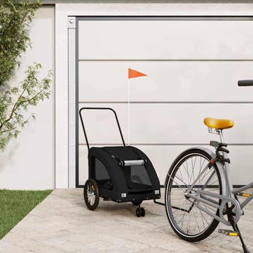 vidaXL Hondenfietstrailer oxford stof en ijzer zwart, Verzenden, Nieuw