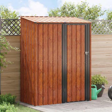 vidaXL Tuinhuisjes Bruin 153,5 x 86 x 200 cm Metaal, Tuin en Terras, Tuinhuizen, Verzenden, Nieuw