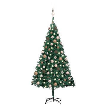 vidaXL Kunstkerstboom met verlichting en kerstballen 150 cm, Verzenden