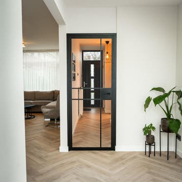 Stalen Binnendeur Zwart 6 Vlaks Helder glas Luxe design Met, Binnendeur
