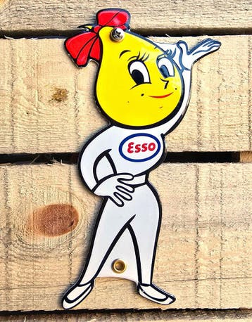 Vintage esso dame emaille bord, Verzamelen, Verzenden, Nieuw