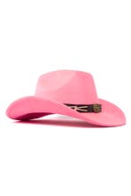 Cowboyhoed Roze Gevlochten Band Verstelbaar t/m 59 Neon Fluo, Ophalen of Verzenden