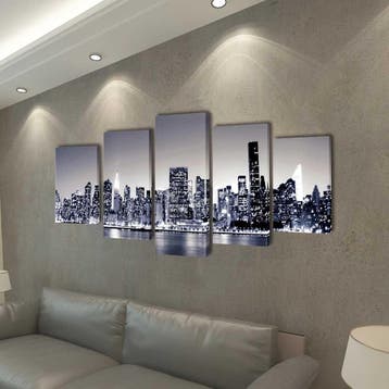 vidaXL Canvas muurdruk set monochroom New York skyline 200 x, Verzenden, Nieuw