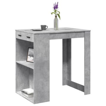 vidaXL Bartafel 102x70x103,5 cm bewerkt hout betongrijs, Huis en Inrichting, Tafels | Eettafels, Verzenden, Nieuw