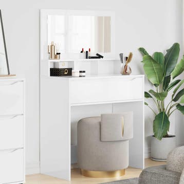 vidaXL Slaapkamer Toilet Tafels Hoogglans wit 80 x 39,6 x, Huis en Inrichting, Verzenden, Nieuw