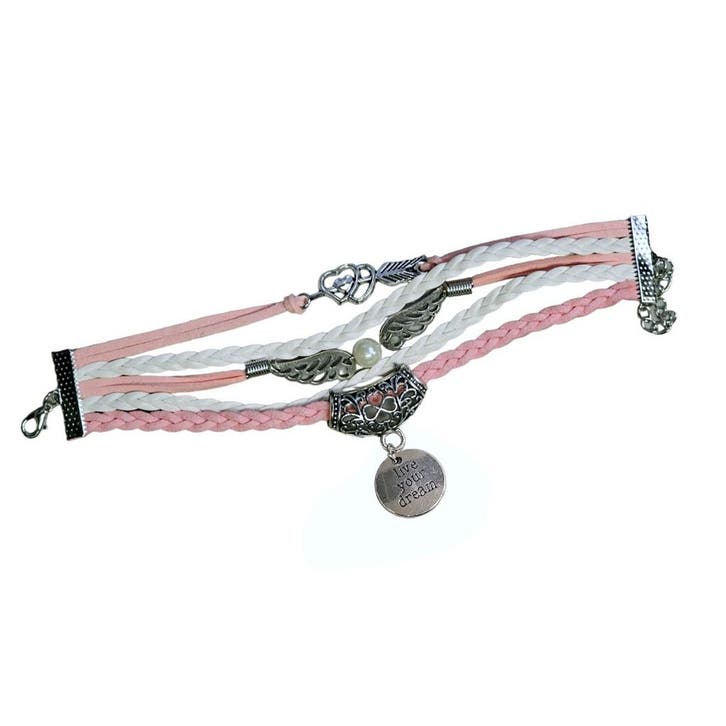 Fako Bijoux - Multi Armband - Cupido Vleugels Live Your, Handtassen en Accessoires, Armbanden, Verzenden