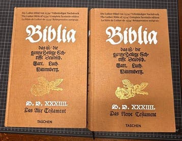 Two Monumental Bible Facsimiles: Delft Bible 1477 & Luther