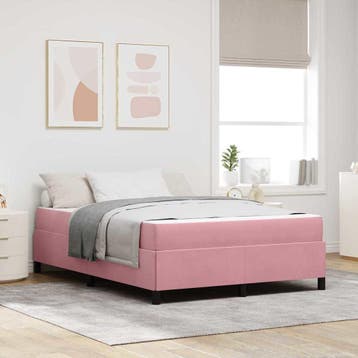 vidaXL Bedframe Roze 140 x 190 cm Stof, Verzenden, Nieuw