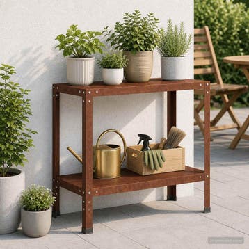 vidaXL Planttafel 100 x 40 x 80 cm weervast staal, Tuin en Terras, Hand-tuingereedschap, Verzenden, Nieuw