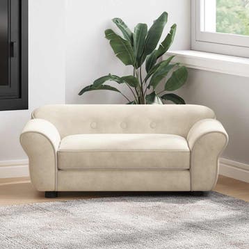 vidaXL Hondenbank 72x45x30 cm pluche crèmekleurig, Dieren en Toebehoren, Verzenden, Nieuw