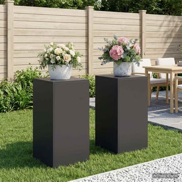 vidaXL Plantenstand 2 pcs Zwart 40 x 40 x 80 cm Staal, Verzenden