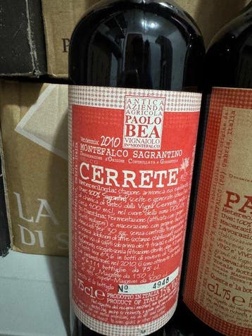 2010 Cerrete, 2011 Pagliaro Montefalco Sagrantino & 2016, Nieuw