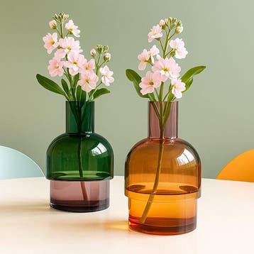 Cloudnola - Vase - Ensemble de 2 vases Flip en verre coloré, Antiquités & Art
