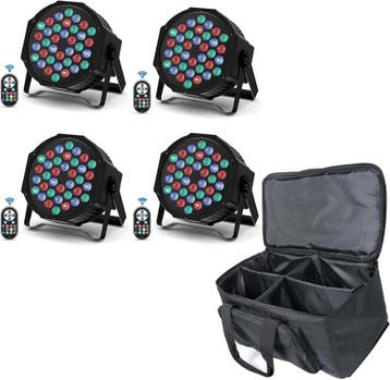 4x LED Par Licht + Tas | Tweede kansje | OP = OP, Muziek en Instrumenten, Verzenden, Zo goed als nieuw