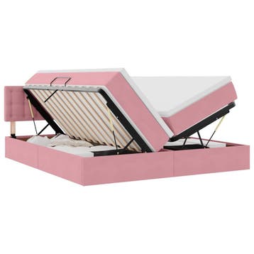 vidaXL Opbergbed 2 st Roze 180 x 200 cm Velvet, Verzenden