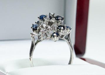 Zonder minimumprijs - Ring - 925 zilver - 2,00 ct saffier, Nieuw