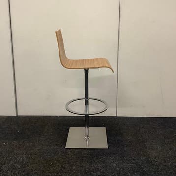 barkruk zithoogte 75 cm, bruin (zebrano) MDF zitting, chroom