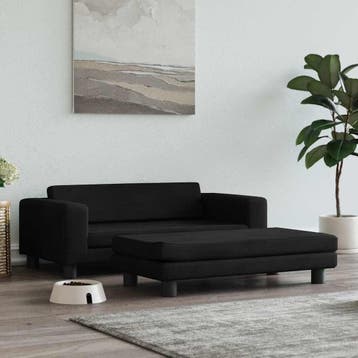 vidaXL Hondenmand met verlengstuk 100x50x30 cm fluweel zwart, Dieren en Toebehoren, Honden-accessoires, Verzenden, Nieuw