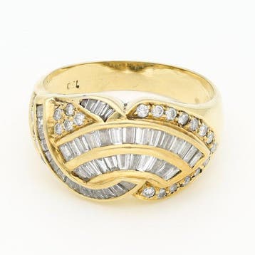 Bague - 18 carats Or jaune Diamant (Naturelle)