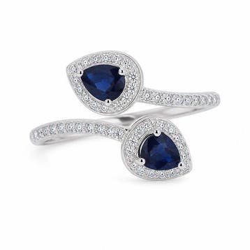 Sans prix de réserve - Bague Plaqué or Saphir - Plaqué or 18
