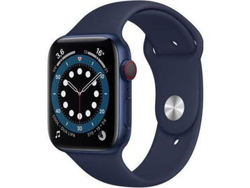 Apple Watch Series 6 - 44mm - Aluminium - Blauw - GPS +, Handtassen en Accessoires, Smartwatches, Verzenden, Zo goed als nieuw