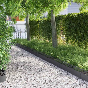vidaXL Gazonranden 20 pcs 103 x 0,05 x 22 cm Staal Zwart, Verzenden, Nieuw