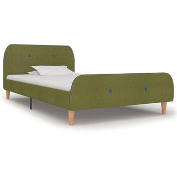 vidaXL Bedframe stof groen 90x200 cm, Verzenden